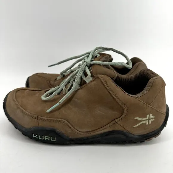Kuru Chicane Wide Hiking Shoes Suede Leather Lace Up Trail Walking Brown 7.5
