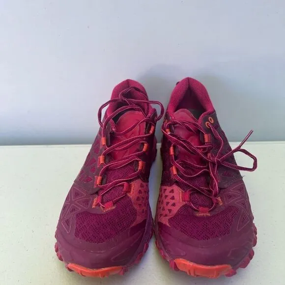La Sportiva Shoes Red Orange Bushido II Mountain Running Outdoors  size 5.5