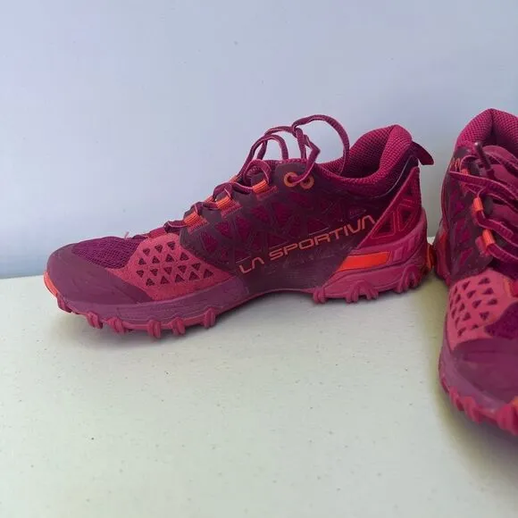 La Sportiva Shoes Red Orange Bushido II Mountain Running Outdoors  size 5.5
