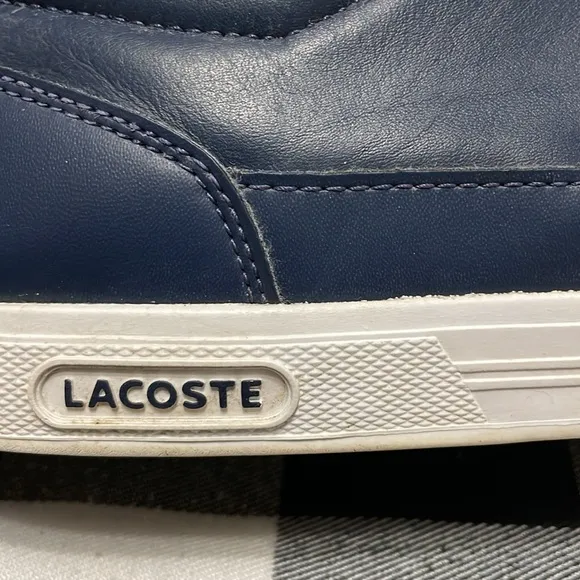 Lacoste Men's Chaymon Lace Up Leather Sneakers Shoes Size 12 Blue