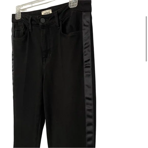 L'AGENCE Solana Big Flare Tuxedo Stripe jean black High-Rise bell bottom size 25