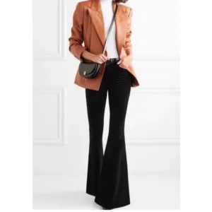 L'AGENCE Solana Big Flare Tuxedo Stripe jean black High-Rise bell bottom size 25