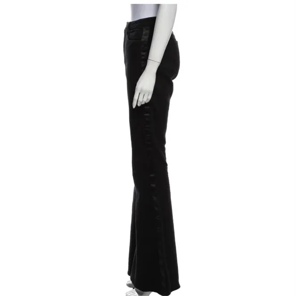 L'AGENCE Solana Big Flare Tuxedo Stripe jean black High-Rise bell bottom size 25