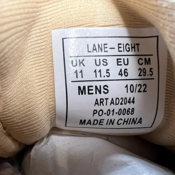 Lane Eight Men’s Trainer AD 1 sneakers training running shoes cashew‎ size 11.5