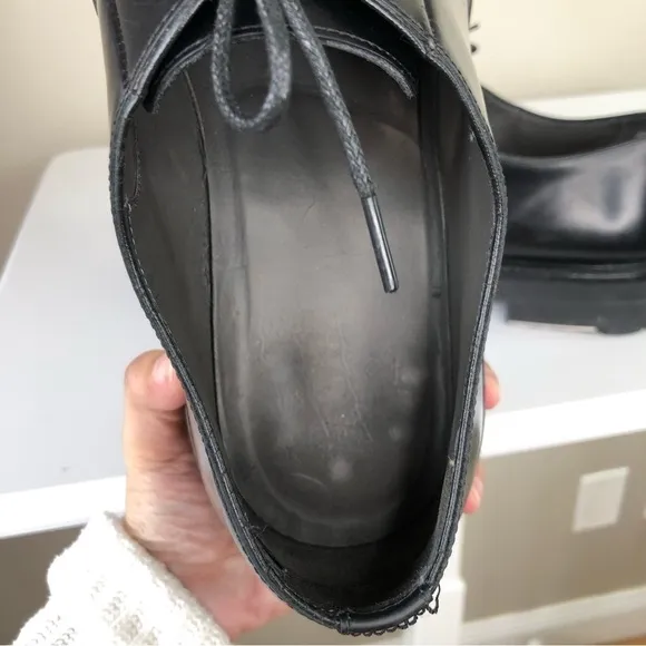 Lanvin Paris Men's Black Leather Chunky Lug Sole Lace up Oxford Shoes 11