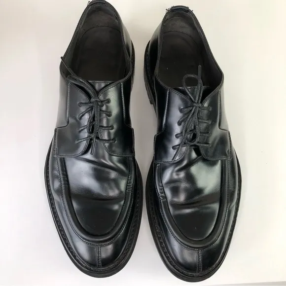 Lanvin Paris Men's Black Leather Chunky Lug Sole Lace up Oxford Shoes 11
