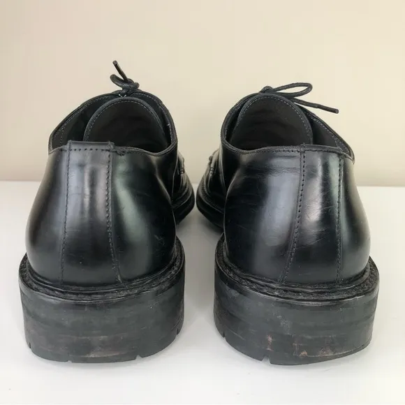 Lanvin Paris Men's Black Leather Chunky Lug Sole Lace up Oxford Shoes 11