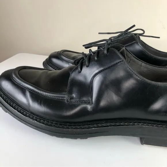 Lanvin Paris Men's Black Leather Chunky Lug Sole Lace up Oxford Shoes 11