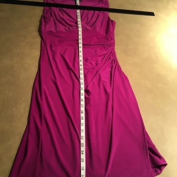 𝅺LAUREN RALPH LAUREN Empire Ruched Jersey Sheath Dress, Sleeveless, MAGENTA, 10
