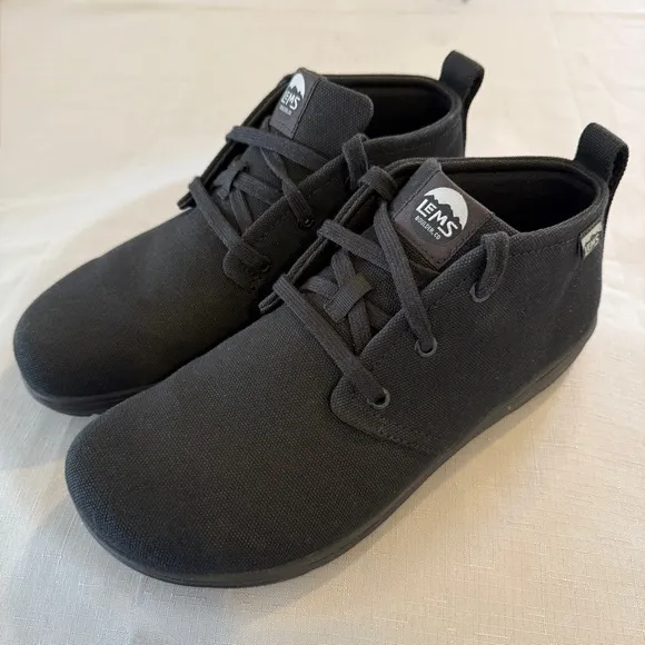 Lems Chukka Canvas Boots Mens 10 Blackout Vegan Zero Drop Unisex
