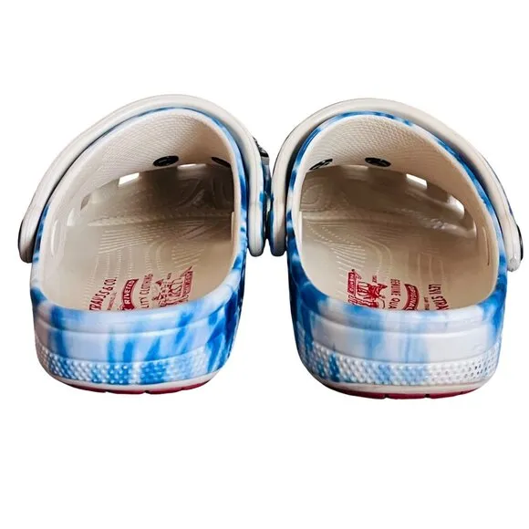 Levis X Crocs Limted Edition Blue Tie-Dye With Jibbitz Comfortable Slip-On Shoes