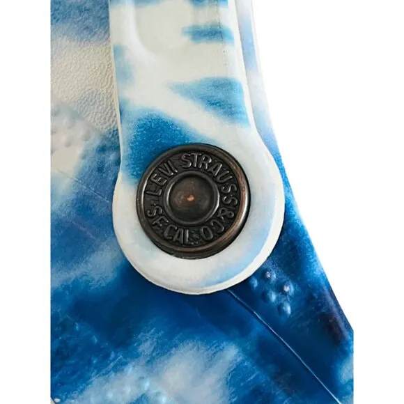 Levis X Crocs Limted Edition Blue Tie-Dye With Jibbitz Comfortable Slip-On Shoes