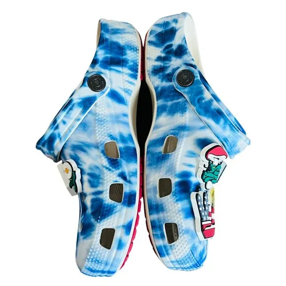 Levis X Crocs Limted Edition Blue Tie-Dye With Jibbitz Comfortable Slip-On Shoes