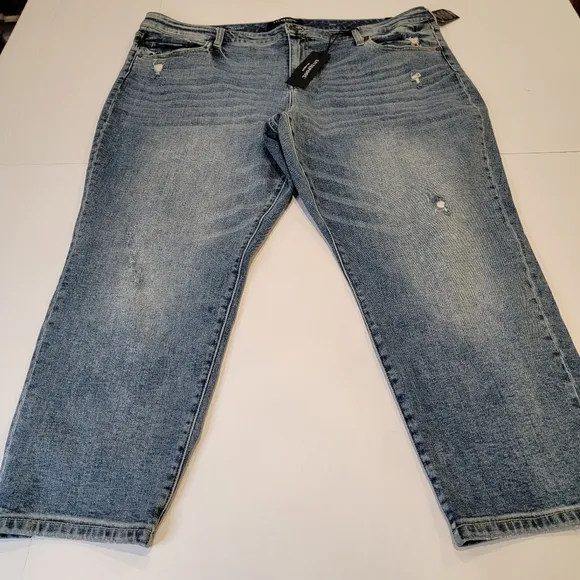 Liverpool Kenndy Crop Straight  Jeans with Destruction LM7195VH Size 22W NEW!