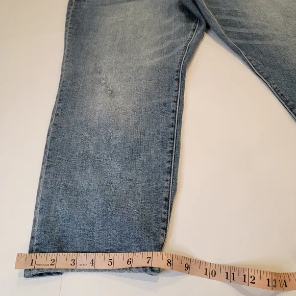 Liverpool Kenndy Crop Straight  Jeans with Destruction LM7195VH Size 22W NEW!