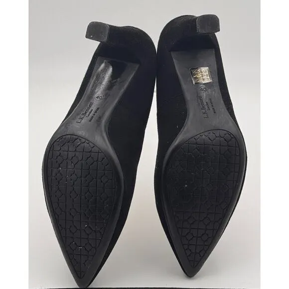 LK Bennett London Pump Womens 40 US 9 1/2 Gray Suede Shoes 3” Heel. Excellent.