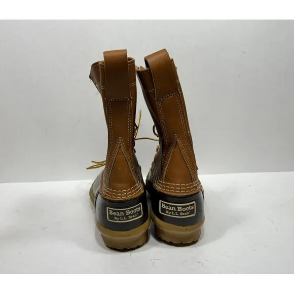 L.L. Bean Boots 8” Waterproof Boot Tan Brown Women’s Size 8 M Shoes Made In USA