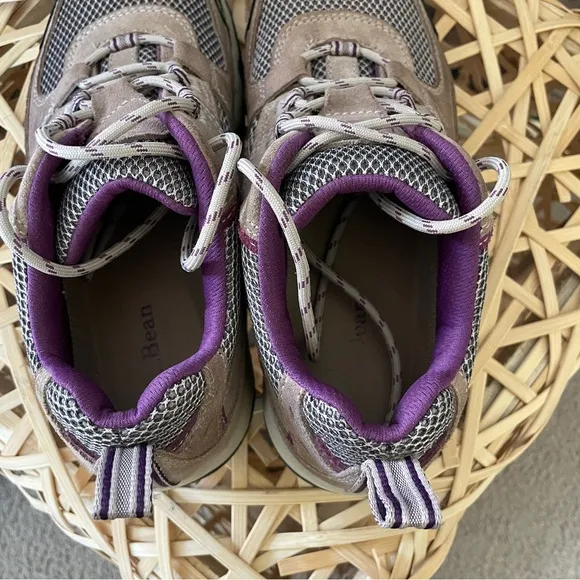 L.L.Bean Womens Trail model 4 Beige Waterproof Hiking Shoes Soze 8.5 Medium