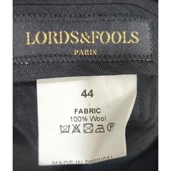 Lords &amp; Fools Dress Pants dark blue color, Size: 44 , 100% Wool