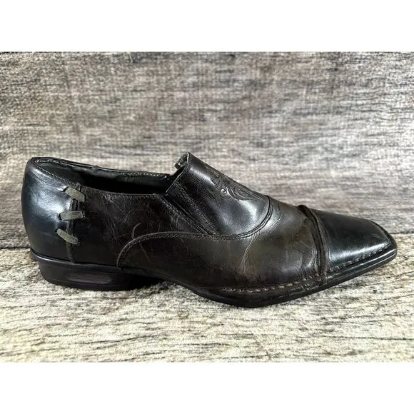 Lounge By Mark Nason Men's Sz 10 Rock Brown Stitched Leather Shoes