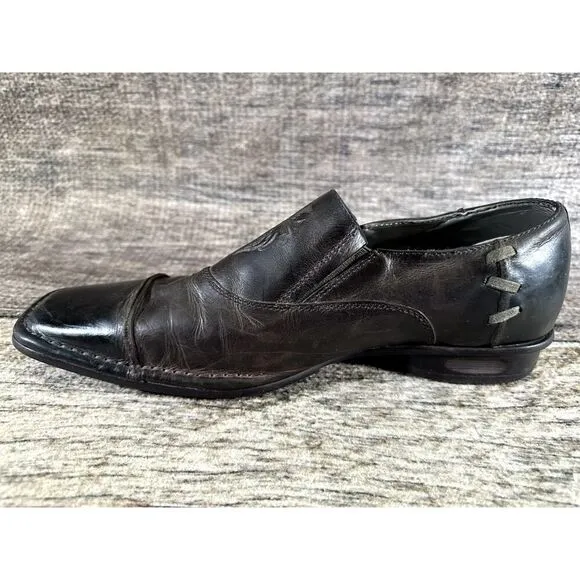Lounge By Mark Nason Men's Sz 10 Rock Brown Stitched Leather Shoes