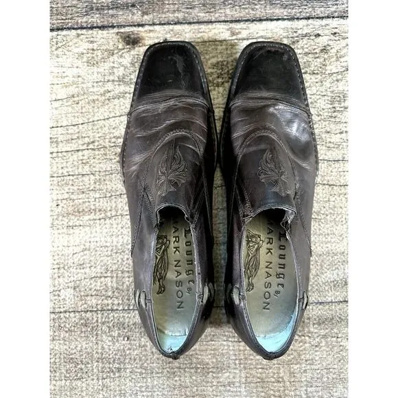 Lounge By Mark Nason Men's Sz 10 Rock Brown Stitched Leather Shoes