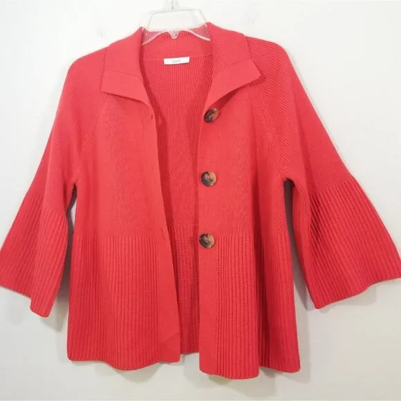 Lucia new wool blend ribbed bell slv cardigan 10