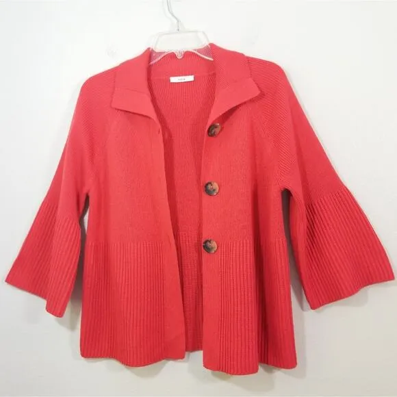 Lucia new wool blend ribbed bell slv cardigan 10