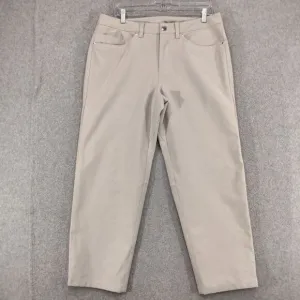 Lululemon ABC Classic Fit Pants Mens Sz 33 x 26 Beige Warpstreme Casual Stretch