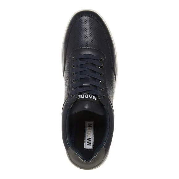 MADDEN Mens Navy Padded Perforated M-bassil Round Toe Lace-Up Sneakers Shoes 13