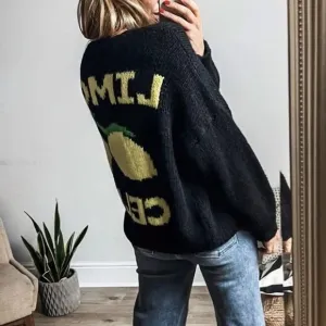 MADE IN ITALY OVERSIZED FABULOUS LIMON CELLO SWEATER CARDIGAN