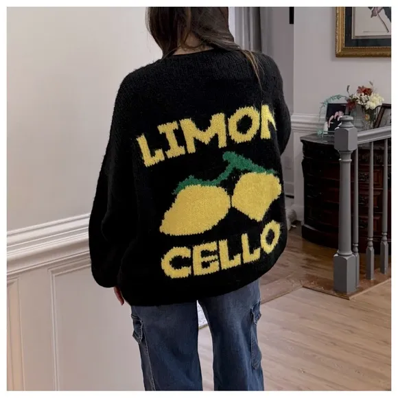 MADE IN ITALY OVERSIZED FABULOUS LIMON CELLO SWEATER CARDIGAN