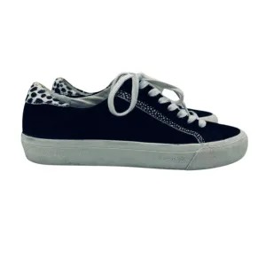 Madewell &quot;Sidewalk&quot; Sneakers Shoes Spotted Calf Hair Trim Casual Shoes 7.5 Black