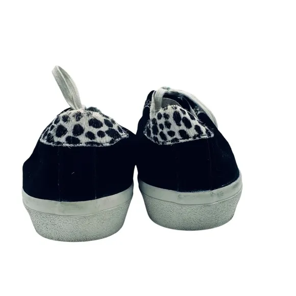 Madewell &quot;Sidewalk&quot; Sneakers Shoes Spotted Calf Hair Trim Casual Shoes 7.5 Black