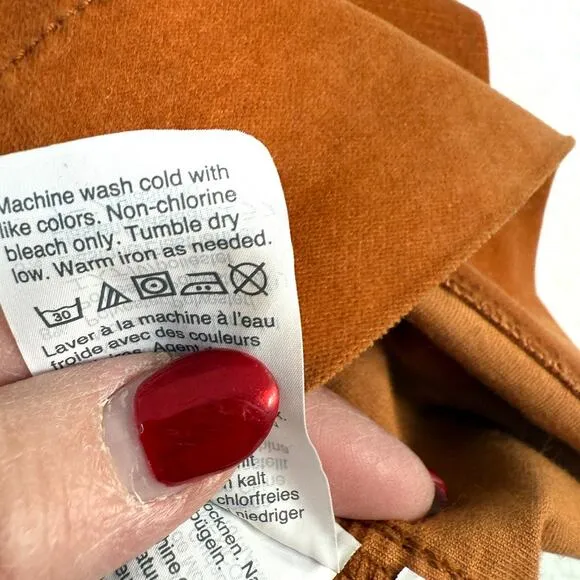 Madewell Button-Front Velveteen Mini Skirt Burnt Orange Size 4 Soft Cotton Blend