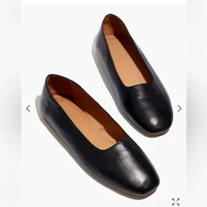 Madewell Cory Leather black‎ flats NEW size 7
