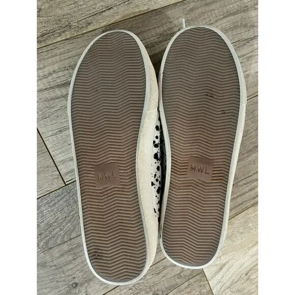Madewell Sidewalk Low-Top Sneakers in Spatter-Painted Calf Hair Women’s 9
