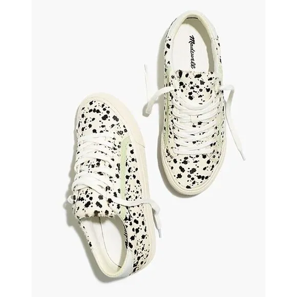 Madewell Sidewalk Low-Top Sneakers in Spatter-Painted Calf Hair Women’s 9