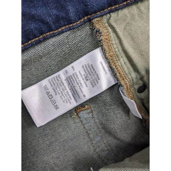 Madewell Slim Straight Mens Jeans 36x32 Blue Dark Wash Denim Jeans Fade Wash‎