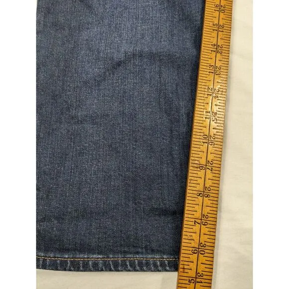 Madewell Slim Straight Mens Jeans 36x32 Blue Dark Wash Denim Jeans Fade Wash‎