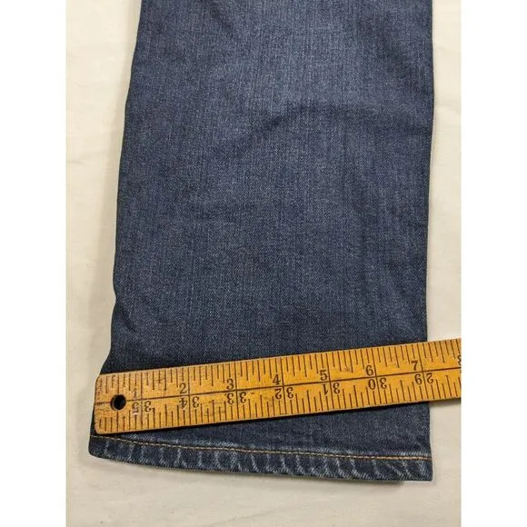 Madewell Slim Straight Mens Jeans 36x32 Blue Dark Wash Denim Jeans Fade Wash‎