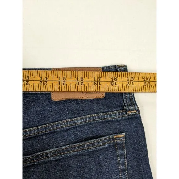 Madewell Slim Straight Mens Jeans 36x32 Blue Dark Wash Denim Jeans Fade Wash‎