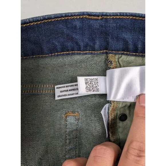 Madewell Slim Straight Mens Jeans 36x32 Blue Dark Wash Denim Jeans Fade Wash‎
