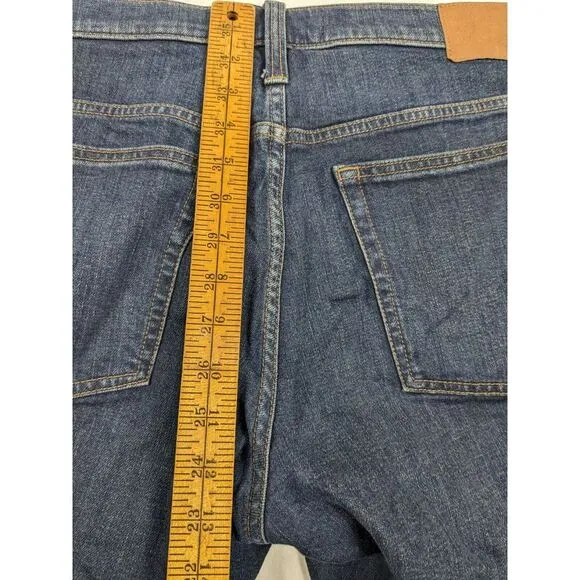 Madewell Slim Straight Mens Jeans 36x32 Blue Dark Wash Denim Jeans Fade Wash‎