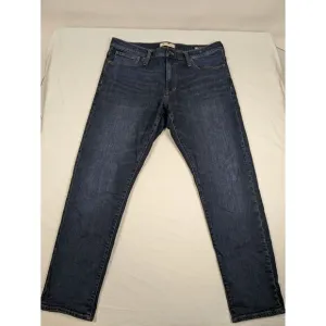 Madewell Slim Straight Mens Jeans 36x32 Blue Dark Wash Denim Jeans Fade Wash‎