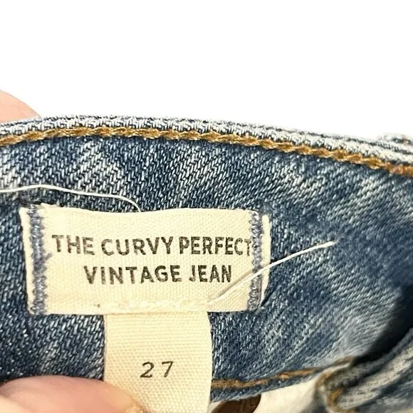 Madewell The Curvy Perfect Vintage Jean Womens Size 27 Distressed Light Wash