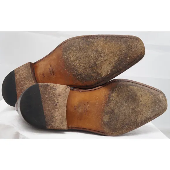 Magnanni Marco II Single Monk Strap Men 9.5 M Cuero Leather Cap Toe Dress Shoes