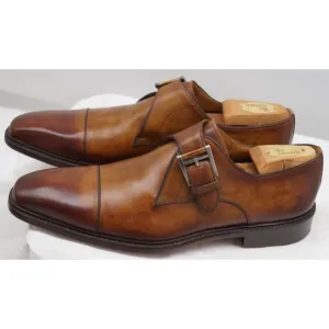 Magnanni Marco II Single Monk Strap Men 9.5 M Cuero Leather Cap Toe Dress Shoes