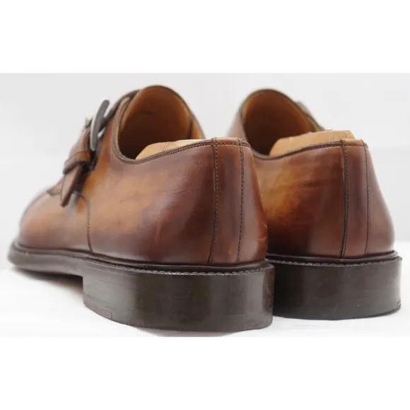 Magnanni Marco II Single Monk Strap Men 9.5 M Cuero Leather Cap Toe Dress Shoes