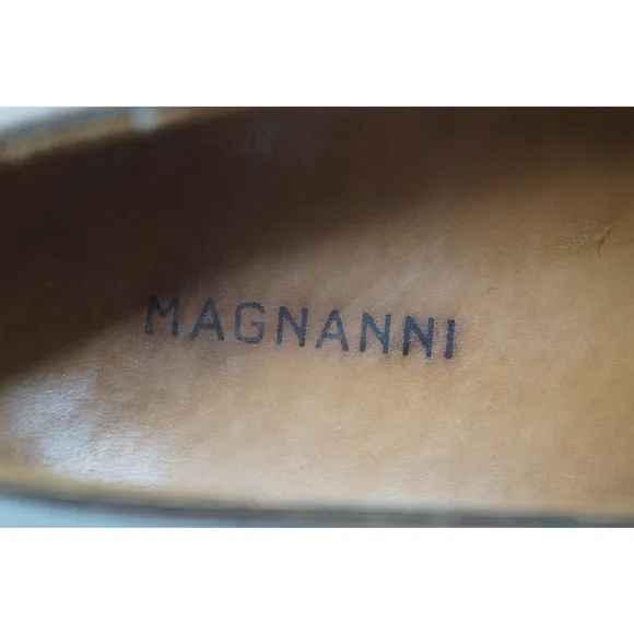 Magnanni Marco II Single Monk Strap Men 9.5 M Cuero Leather Cap Toe Dress Shoes
